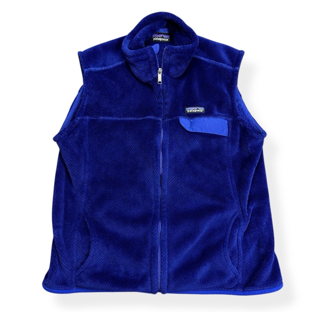 Patagonia Polartec Re-Tool Vest Full Zip Royal Blue Women's Large Outdoor Pocket